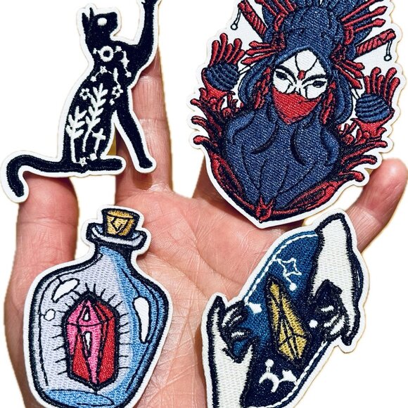 Set of 10 Evil Eye Iron on Patch Witch Patches Evil Eye Embroidered Patches - Picture 3 of 4